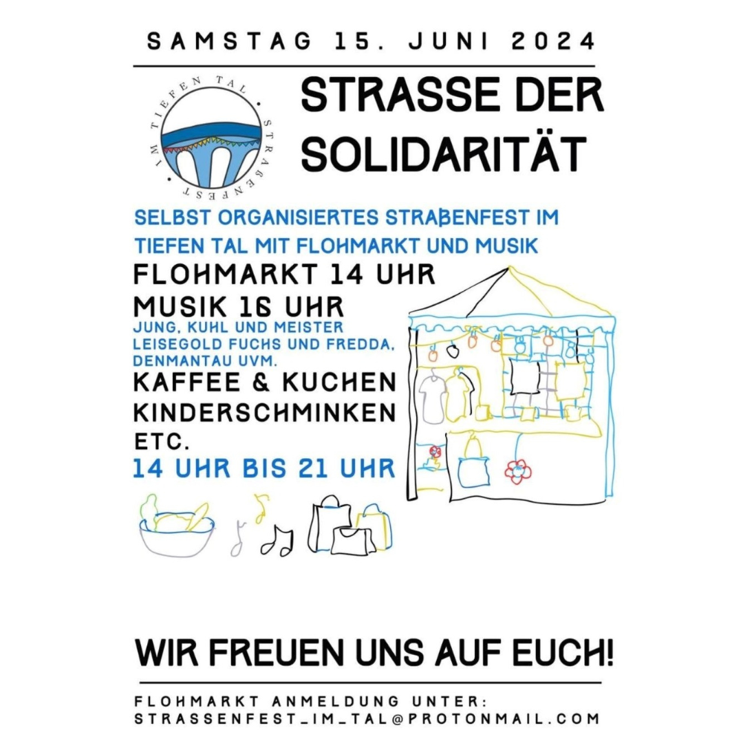 Plakat Straßenfest im Tiefen Tal, Lüneburg am Samstag, 15. Juni 2024